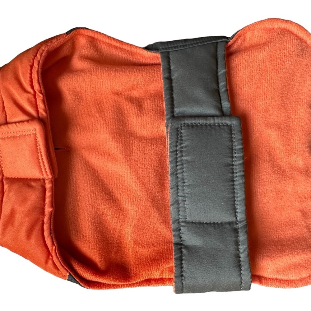 🎃  BUNDLE - 5/$15 Dog Fleece Lined Jacket Green & Orange, Size XS - Picture 2 of 3